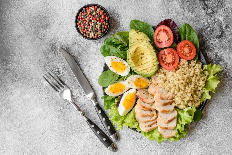 Healthy carb diet plate