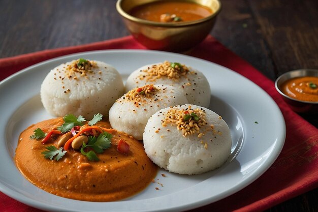 Idli with Coconut Chutney